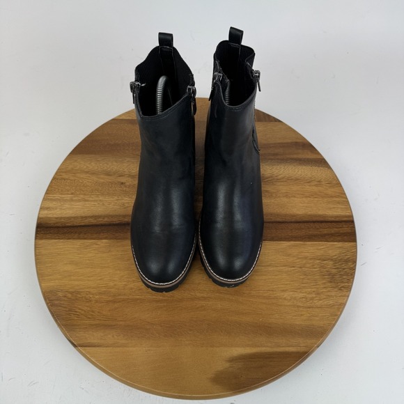 Womens Blondo Damaris Black Leather Waterproof Casual‎ Ankle Boots Size 8 M GUC - Picture 4 of 8